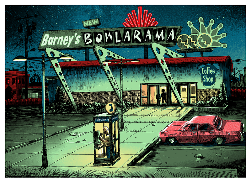 Barney’s Bowlarama from The Simpsons.